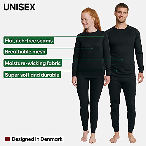 DANISH ENDURANCE Recycled Polyester Baselayer Set (Unisex) XXL Black 1-Pack