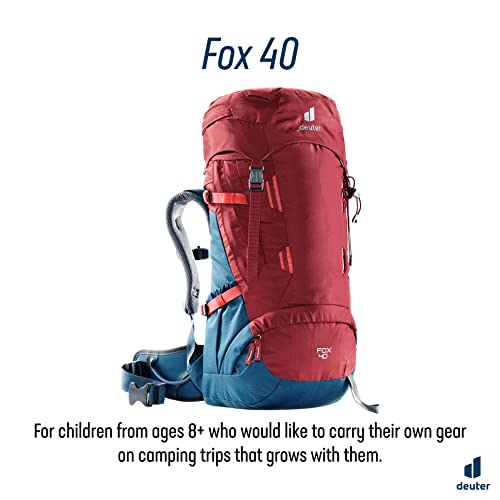 Deuter Fox 40 Mochila de Trekking para niños, Unisex Kids, Cranberry-Steel, 40 L