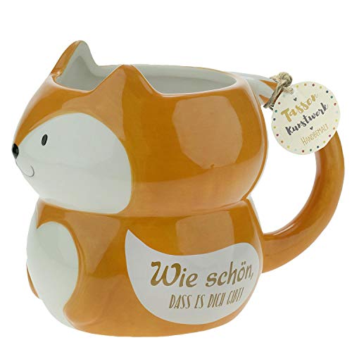 Die Geschenkewelt 46342 - Taza de dolomita con diseño de zorro, 50 cl, naranja