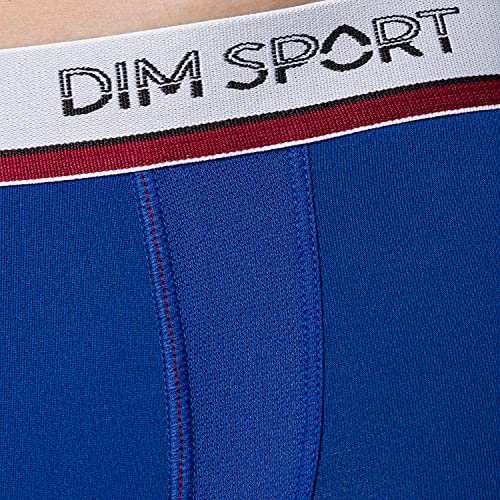 Dim Sport Boxer Microfibre Ropa Interior de Hombres, Azul Abysse/Rojo Tiza/Negro, L