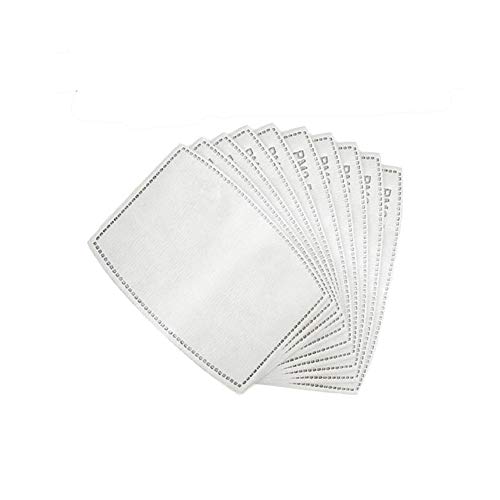 DINKANUR 100pcs filtros de carbón activado PM2.5 de 5 capas reemplazables de papel antivaho para adultos, hombres y mujeres