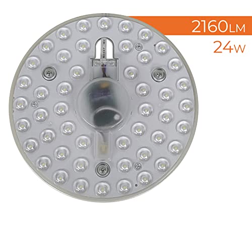 Disco plafón LED imantado para convertir en Downlight led 24w. Color Blanco frio (6500K) 2160 Lumenes.