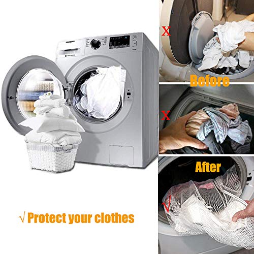 DoGeek – Bolso de ropa – Redes de lavado – para protèger los ropa lavadora en máquina – blanco (2 pcs), blanco
