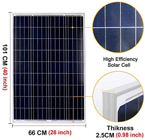 DOKIO Panel solar de 200 vatios 2 piezas 100 w Ideal policristalino para carga de batería de 12 V en barcos de casa Caravanas Autocaravana RV