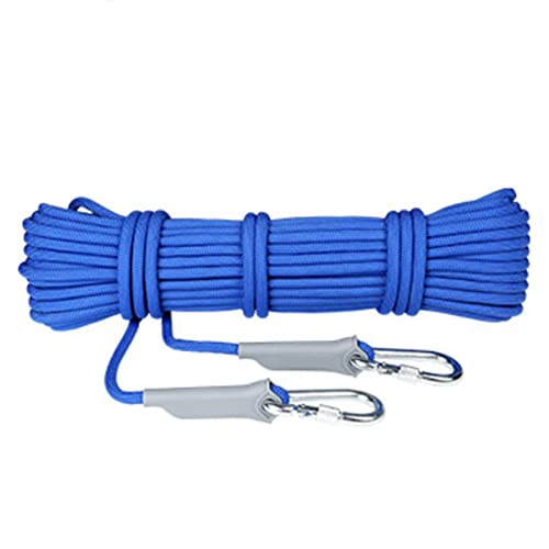 DoMyfit Cuerda de escalada profesional para exteriores, accesorios de senderismo, 9,5 mm de diámetro, 12 KN, cuerda de seguridad de alta resistencia (azul, 30 metros)