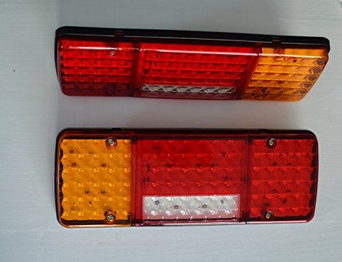 Dos luces traseras LED de 12 V con cinco funciones; diseño ultrafino para camiones, remolques, chasis, coches volquete LKW, caravanas y autocaravanas.
