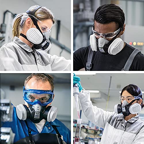 Dräger X-Plore 3300 Semi máscara con filtros de cartuchos A1B1E1K1 Hg P3 R D | Mascara de protección para químicos, vapor, conservantes, pesticidas, herbicidas | Respirador homologado para laboratorio