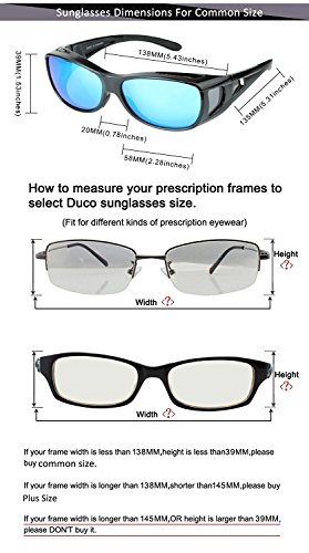 Duco polarizado sobre gafas de ajuste envolvente sobre los vasos para la miopía 8953 (M - Azul)