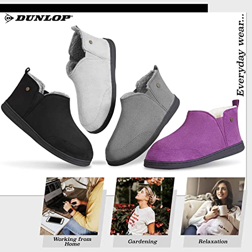 Dunlop Zapatillas Casa Mujer Alta, Pantuflas Mujer Forro Suave, Zapatillas Botas Mujer Invierno con Suela Antideslizante, Regalos Para Mujer Adolescente (Gris, 38 EU, numeric_38)