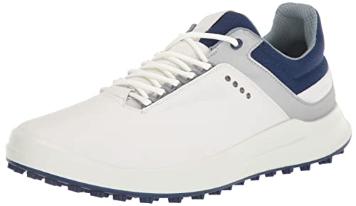 ECCO Core, Zapatos de Golf Hombre, White/Silver/Blue, 43 EU