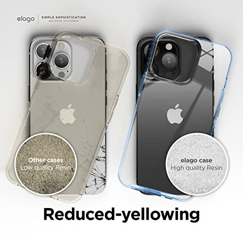 elago Híbrida Transparente Funda Compatible con iPhone 13 Pro Case (6.1") - Tecnología Híbrida PC + TPU, No amarillea, Prueba de Golpes, Protección de Cuerpo Completo (Azul Alpino)