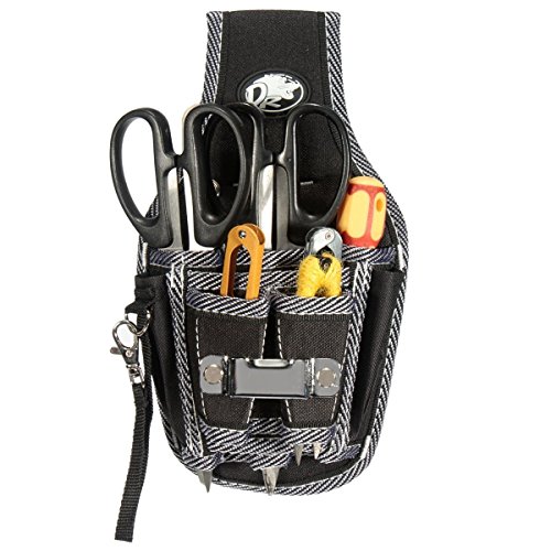Electrician Tool Bag - Negro 9 en 1 Electricista Cintura Pocket Tool Belt Bolsa Bolsa Destornillador Utility Kit Holder 26 x 14 x 6.5cm
