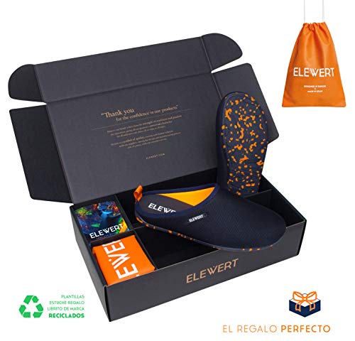 ELEWERT® - NATURAL - Zapatillas de Estar por casa, hechas en España, confort, unisex, interior, exterior, suela de caucho, plantilla extraíble reciclada-EU DESIGN. Talla 47