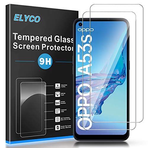 ELYCO Protector de Pantalla para OPPO A52/A53/A72/A53s/A73 5G, Vidrio Templado [2 Unidades] [Alta Definicion] 9H Dureza Anti-Caída/Anti-Rasguños Sin Burbujas Cristal Templado Screen Protector