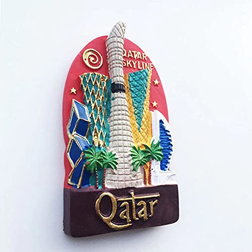 Emiratos Árabes Unidos Qatar Imán de Nevera 3D Resina de la Ciudad de Viaje Recuerdo Colección de Regalo Fuerte Etiqueta Engomada refrigerador