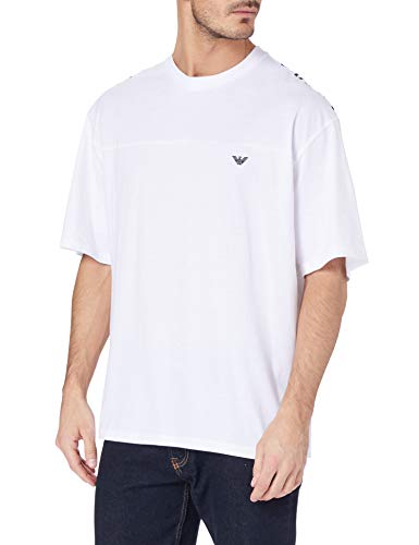 Emporio Armani Swimwear Crew Neck T-Shirt Brand Evidence Camiseta, Negro, L para Hombre
