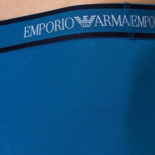 Emporio Armani Underwear 3-Pack Trunk Core Logoband Trunks, Cowslip/blanco/azul marino, L para Hombre