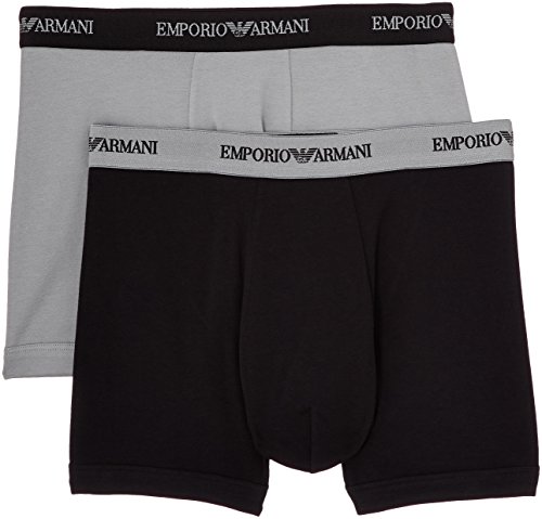 Emporio Armani Underwear CC717 Boxer, Hombre, Multicolor (Black/Grey), M