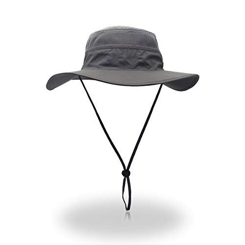 EONPOW Sombrero de Sol para Hombre Mujer Factor de protección 50 UV, Sombreros de Pesca para Exteriores, Estilo Pescador con Rejilla, 56-61 cm