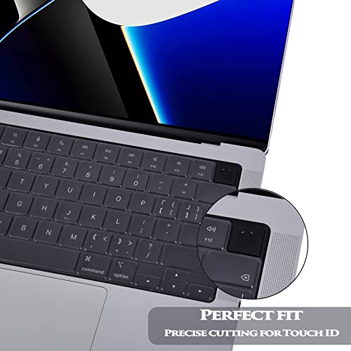 EooCoo Cubierta del Teclado Compatible para 2021 Nuevo M1 Macbook Pro 14 Pulgadas A2442 y M1 Macbook Pro 16 Pulgadas A2485 con Touch ID,QWERTY Español Diseño - TPU Claro