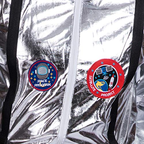 EraSpooky Astronauta Disfraz Plateada para Hombre Cadete del Espacio Americano Lujo