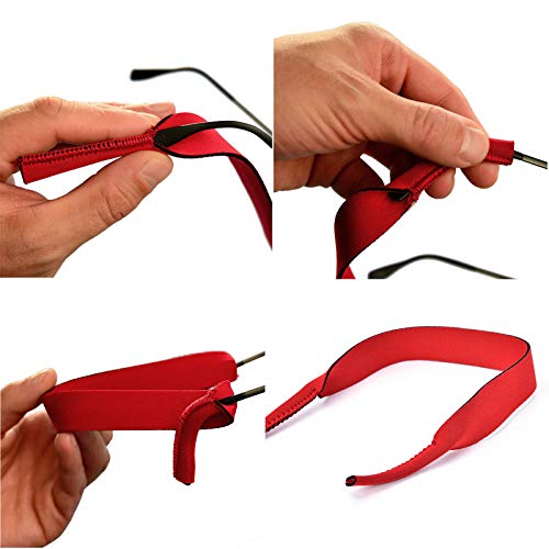 ErenBros PACK 6 Cordón elástico neopreno para gafas de sol y gafas deportivas - Correa de neopreno para retención gafas - Cinta deportiva para gafas
