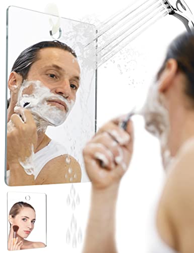 Espejo de ducha para afeitar con gancho adhesivo extraíble de larga duración, resistente a las roturas, capaz de no empañarse. 15cm x10 cm.espejo ducha afeitado antivaho función