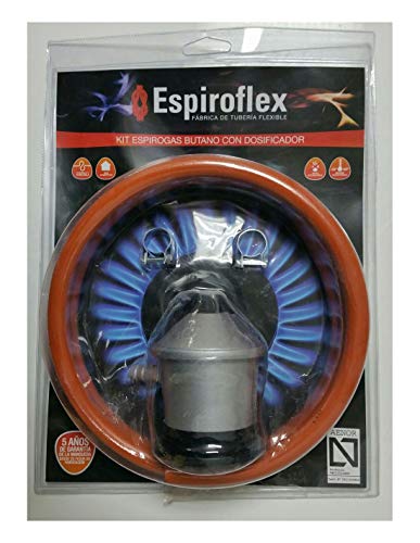 Espiroflex M119547 - Regulador butano con 1.50 m manguera gas