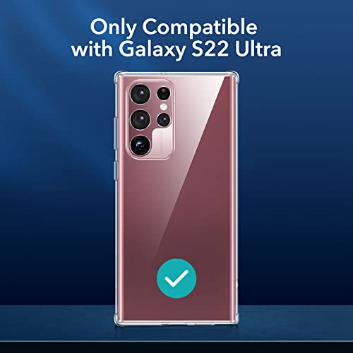 ESR Funda Transparente Compatible con Samsung Galaxy S22 Ultra 5G (6.8 Pulgadas) (2022) Funda Delgada,Blanda y Flexible de polímero Transparente,Serie Project Zero,Transparente