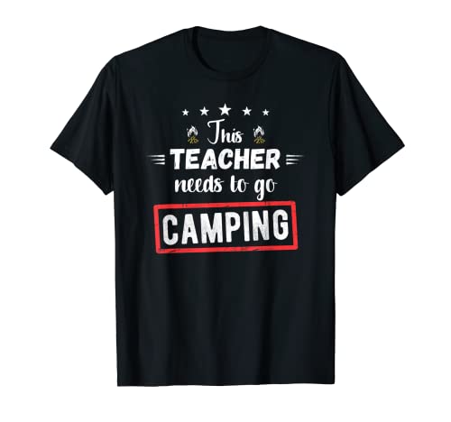 Este maestro necesita ir de camping divertido enseñando amante senderismo Camiseta