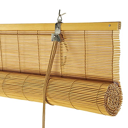 Estores Basic, persianas de bambu, miel, 150x170cm, estores para ventana, persianas enrollables para el interior.