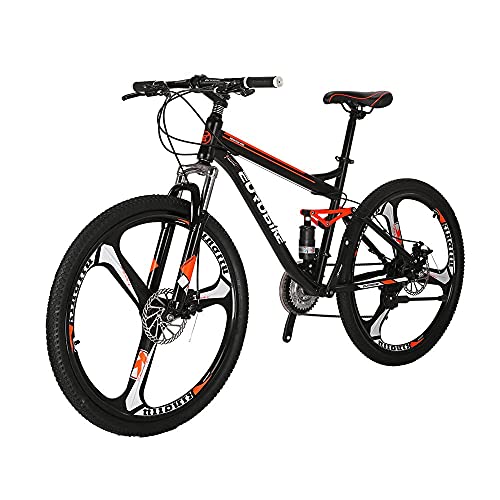 Eurobike SD-S7 Suspensión completa 27.5 bicicleta de montaña para adultos 18 pulgadas bicicleta marco de acero bicicleta (rueda K)