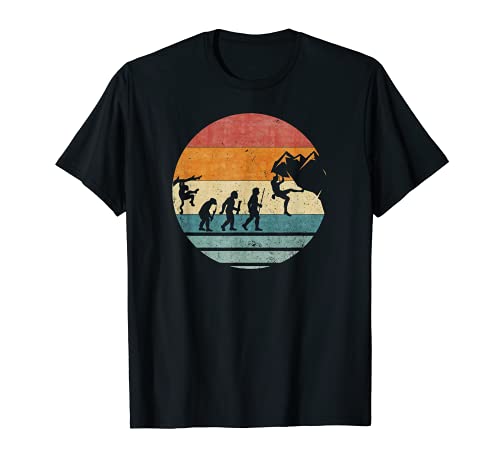 Evolución retro vintage de silueta escaladora escalada Camiseta