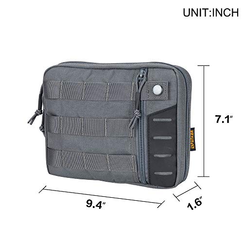 EXCELLENT ELITE SPANKER EDC Pouch Tactical Admin Pouch Molle Utility Organizer Pocket Tool Bag (Gris)