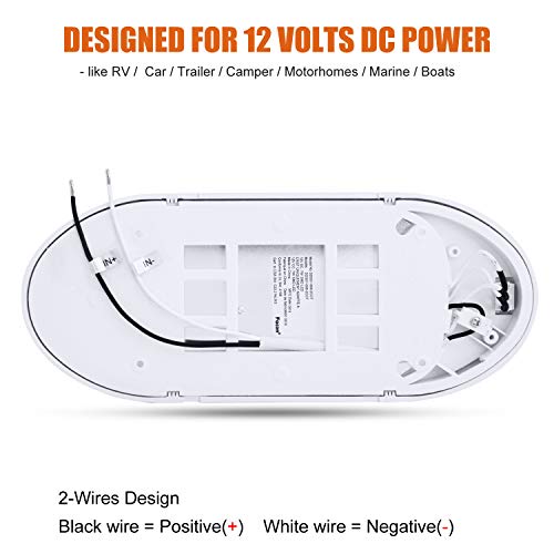 Facon - Luz LED Tipo panqueque Brillante de Estilo clásico para Interiores de 12 voltios con Interruptor de Encendido/Apagado para caravanas, remolques, Barcos (2 Paquetes, 4000 K Blanco frío)