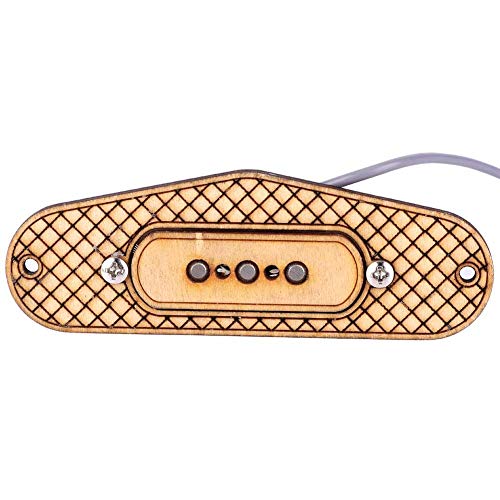 Fafeims Pastilla, 3-String Pastilla Circuit Bass Pickup 3 Pole Cigar Box Guitar Pastilla para Profesionales y Aficionados
