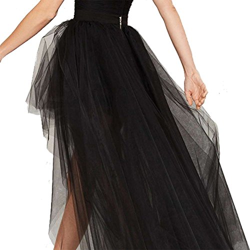 Falda de estilo Steampunk gótico, de Coswe, para mujeres, con gasa, para fiestas y más negro EU 34-35/Medium=Cintura 68 cm