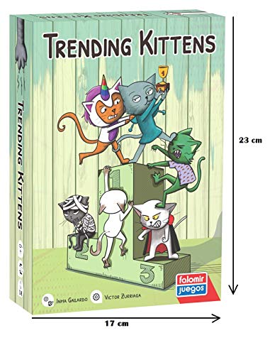 Falomir- Trending Kittens. Juego de Mesa para fomentar la visión Espacial y la adaptación a los Cambios. Cartas, Multicolor (30041)