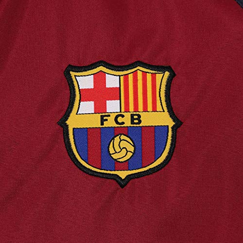 FCB FC Barcelona - Chaqueta Cortavientos Oficial - para Hombre - Impermeable - Azul Marino/Rojo - Grande