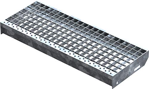Fenau | Escalón de rejilla (R11) XSL - Dimensiones: 700 x 270 mm - MW: 30 mm / 30 mm - galvanizado en caliente, Escalón de acero según norma DIN, Antideslizante