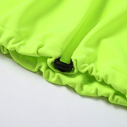 FENICAL Moda Cuello Redondo con Capucha Suéter Suelto Vellones Simples Otoño Camiseta para Mujer Niña Dama (Fluorescencia Verde Talla S)