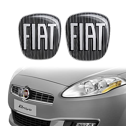 Fiat 14186D-14187B Adhesivo 3D Reemplazo Logo Negro para Bravo, Frontal y Trasero