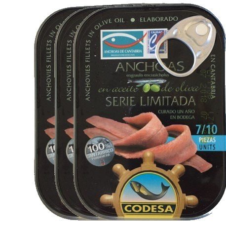 Filetes de anchoa Codesa 7/10 piezas serie limitada. [PACK DE 3 UNIDADES]