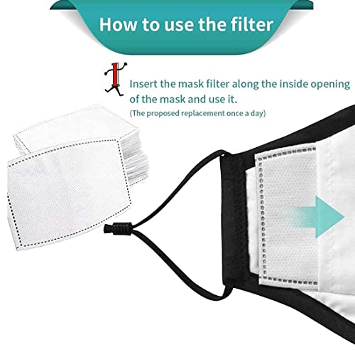 Filtro antivaho con 5 capas de filtro de carbón activado PM2.5 reemplazable para adultos hombres y mujeres (100 unidades)