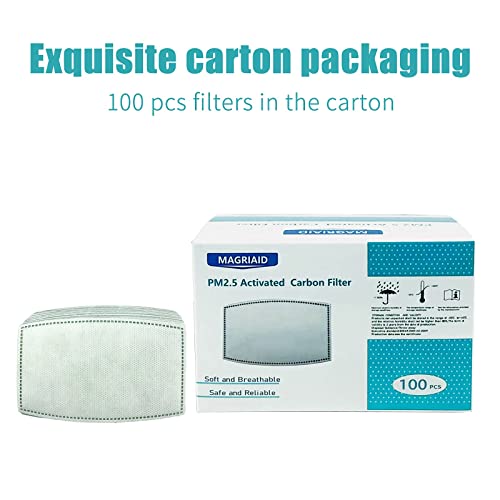 Filtro antivaho con 5 capas de filtro de carbón activado PM2.5 reemplazable para adultos hombres y mujeres (100 unidades)