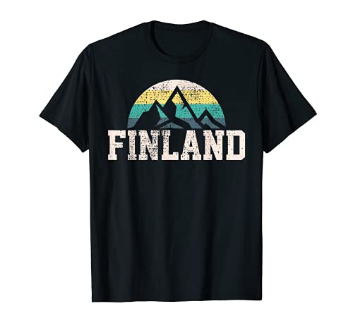 Finlandia País Finlandés Montaña Vintage Camiseta