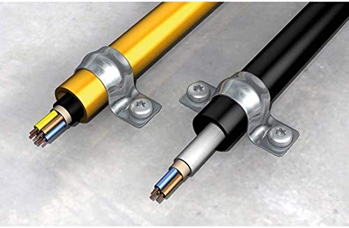 fischer | BSMD-22mm de doble gpata grapas metalicas abrazaderas para tubos de agua, manguera o cable coaxial pared (50 unidades)