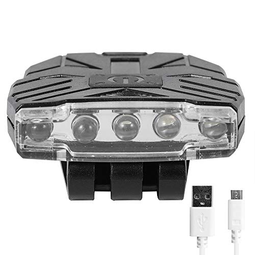 FISHNU Clip de luz de tapa de bola recargable USB de dos pulgares, mini proyector compacto de casco de 100 lúmenes, faros livianos de 0.91 oz, correa para la cabeza incluida (1 paquete)