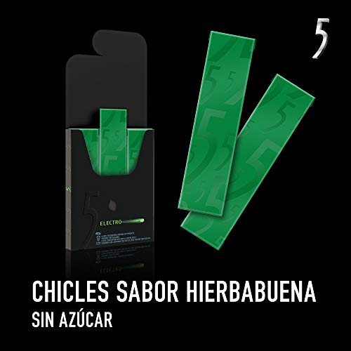 Five Chicles Sin Azúcar con un Explosivo Sabor a Hierbabuena de Larga Duración en formato Lámina (10 x 12 chicles)