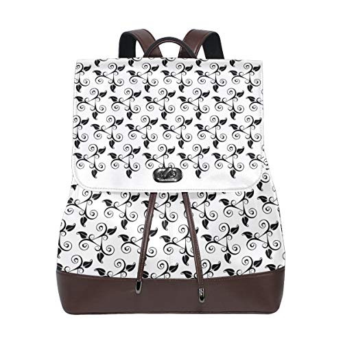 Floral Mural modelo Vector mochila monedero moda PU cuero mochila casual mochila para mujer